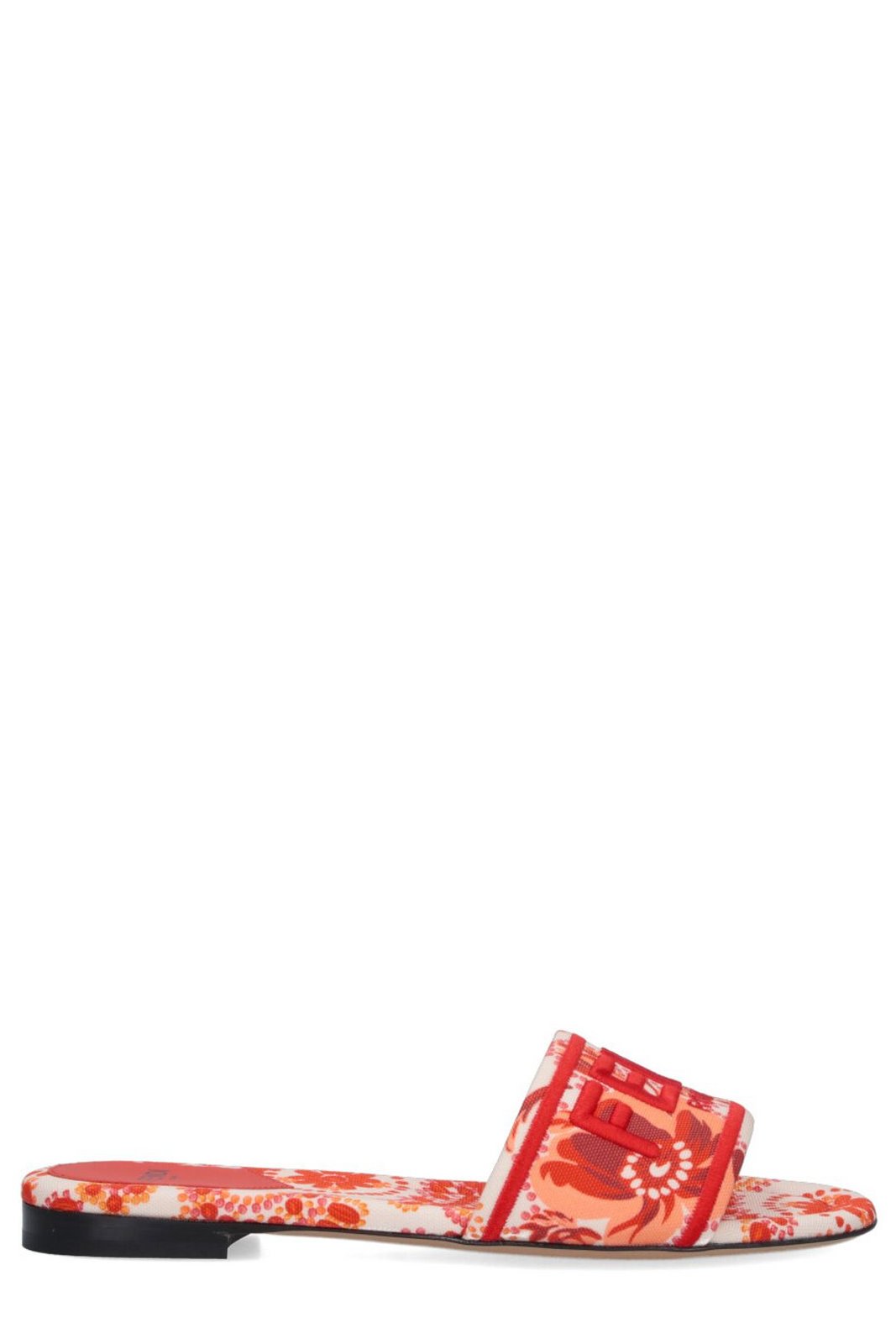 Fendi Sunshine Coral Bandana Printed Slides