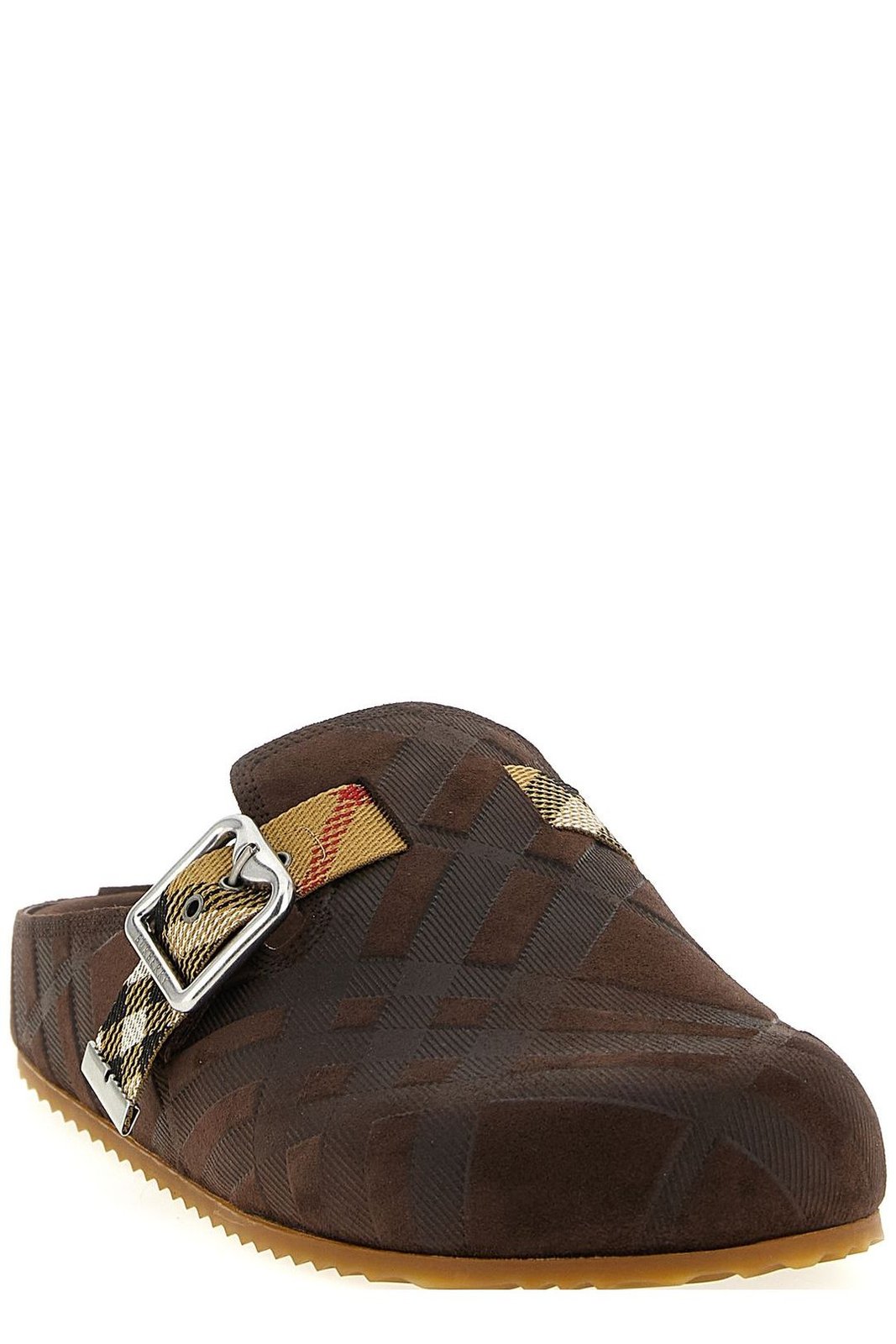 Burberry Checked Buckle Detailed Sabots