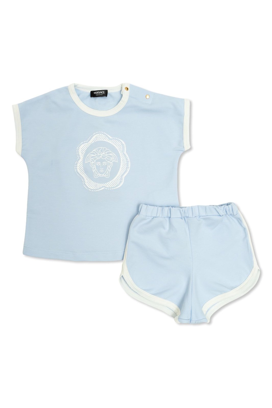 Versace Kids Logo Printed Top And Shorts Set