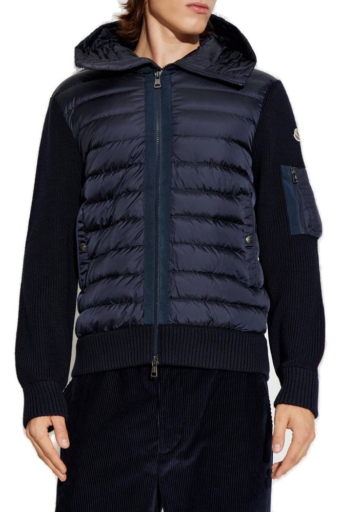 モンクレール　ネイビー キルティングジャケット フード付き Moncler キルティング ジップアップ ジャケット
