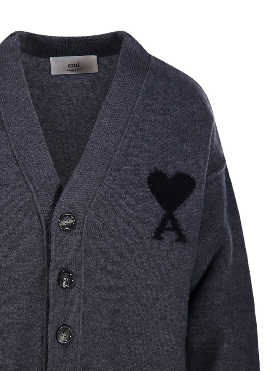 AMI Paris Logo Detailed Buttoned Cardigan
