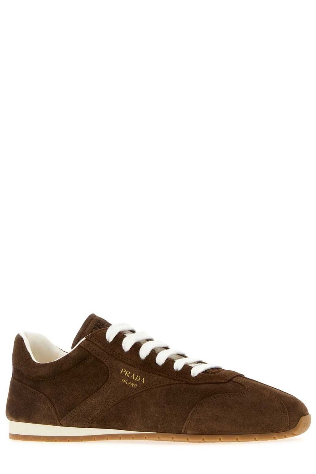 Prada Round-Toe Lace-Up Sneakers