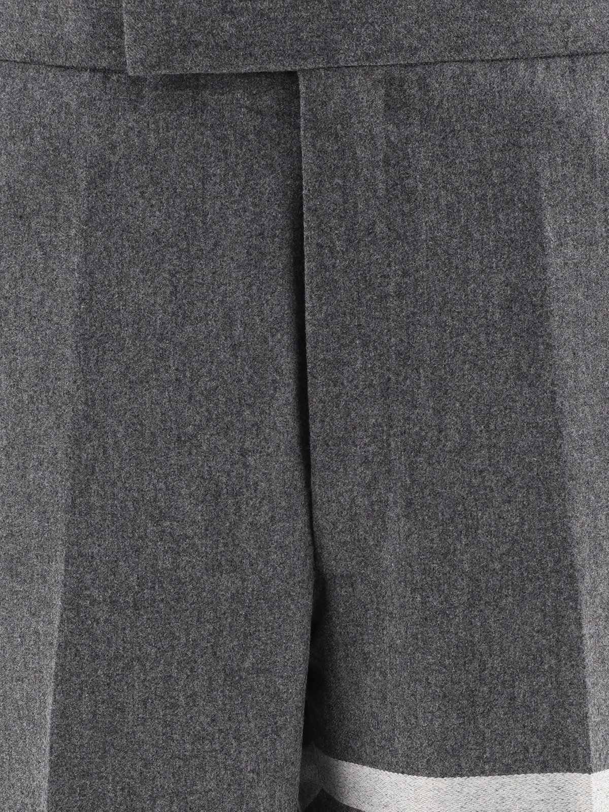 Thom Browne 4-Bar Stripe Detailed Flannel Trousers