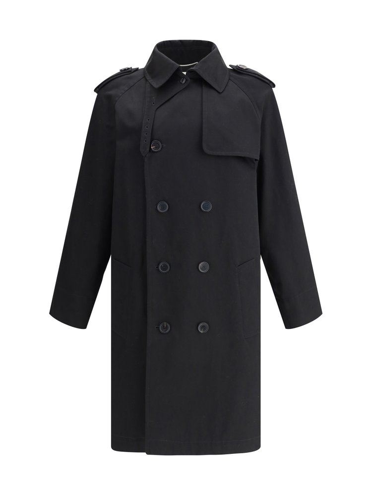 Saint Laurent Double-Breasted Trench Coat – Cettire
