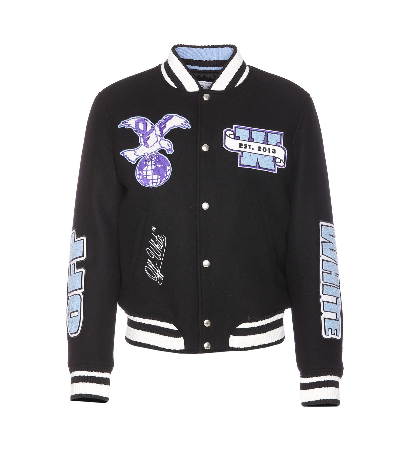 Off-White Logo Embroidered Button-Up Jacket
