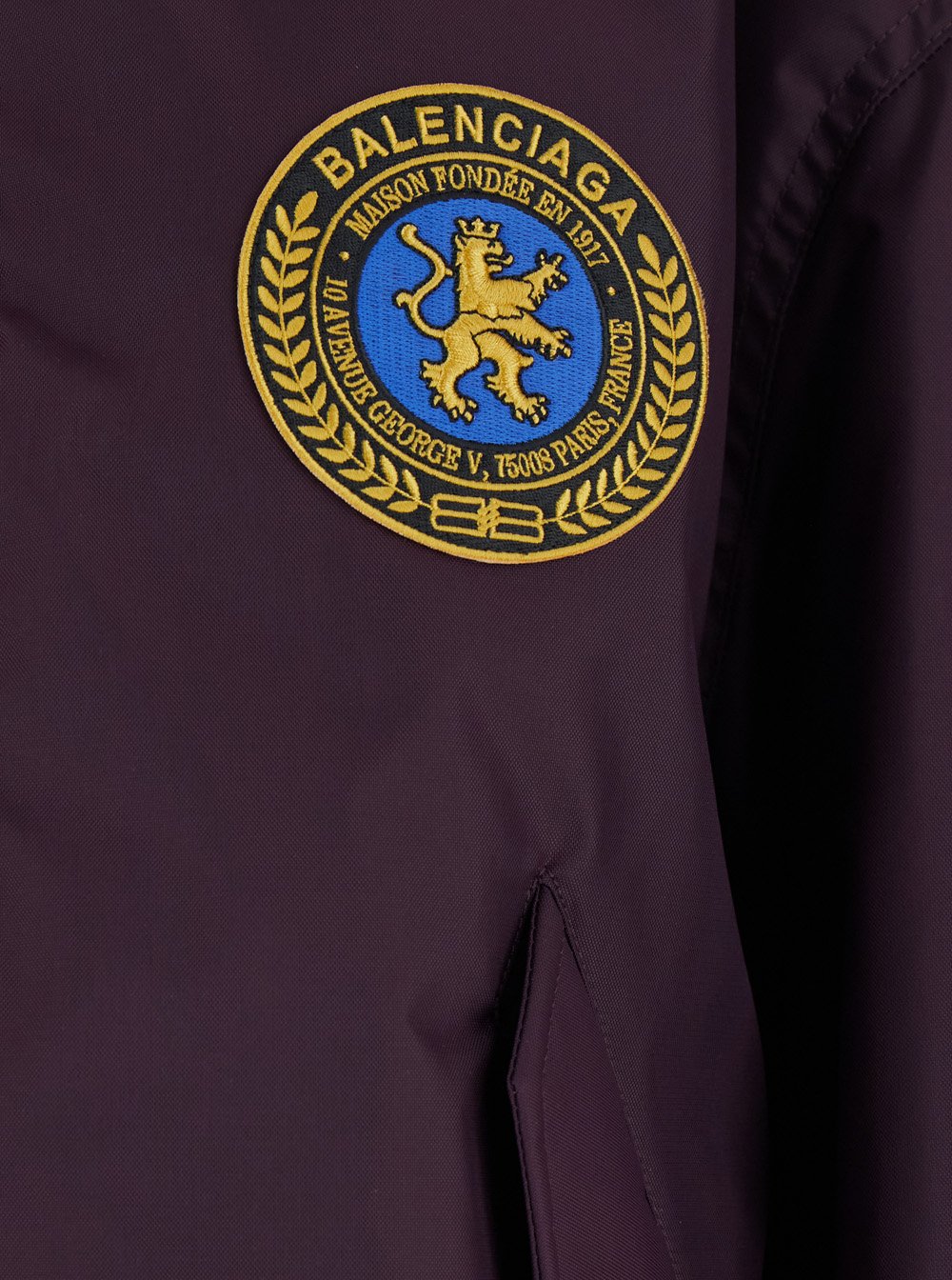 Balenciaga Logo Patch Zip-Up Bomber Jacket