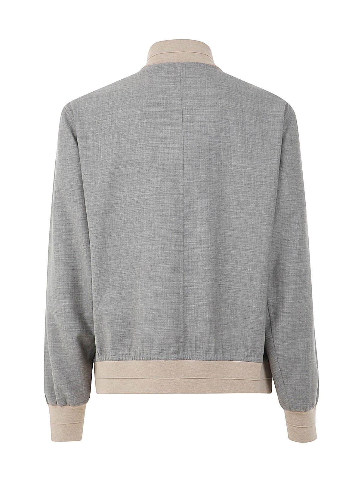 Brunello Cucinelli Pearl Grey Chevron Bomber Jacket in Gray for Men Brunello Cucinelli Pearl Grey Chevron Bomber Jacket in Gray for Men