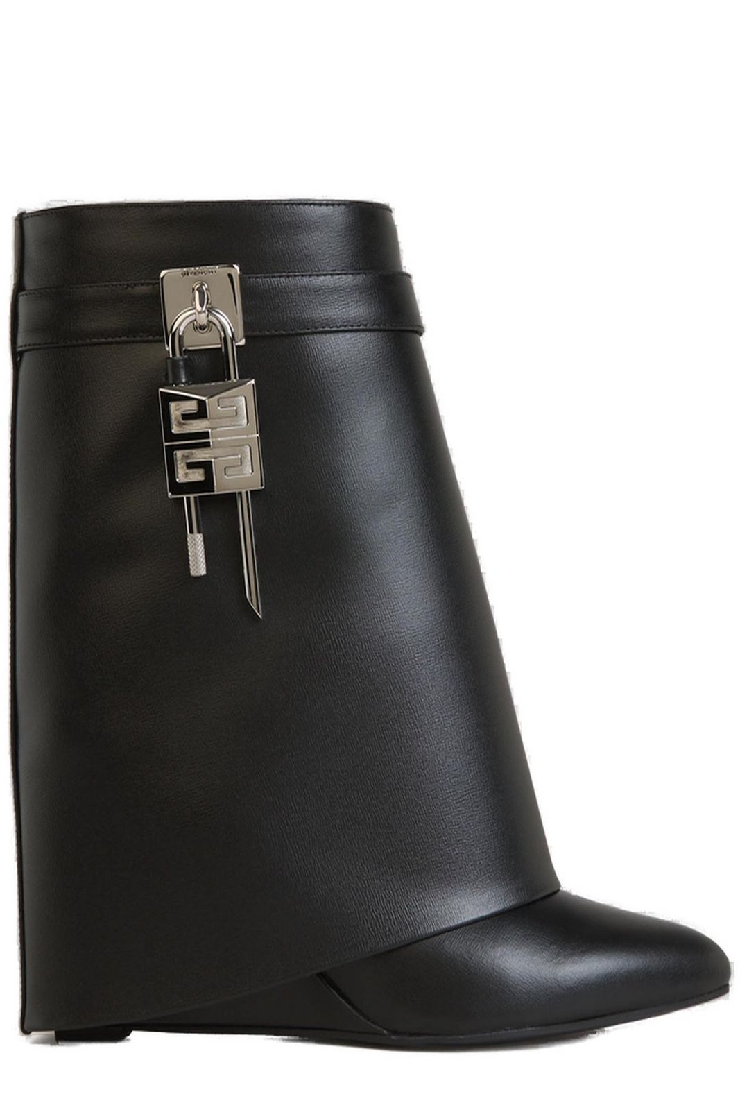 Givenchy Shark Lock Almond-Toe Ankle Boots
