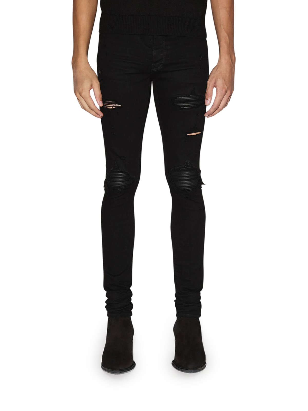 Amiri Mx1 Distressed Tapered Leg Jeans