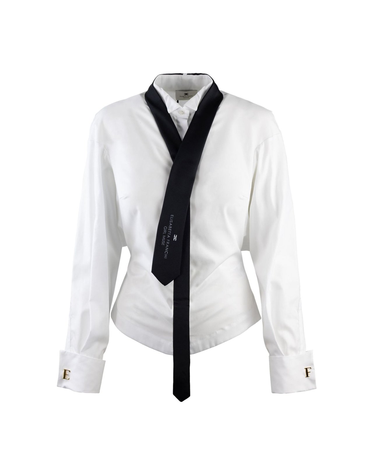 Elisabetta Franchi Tie Embellished Poplin Shirt – Cettire