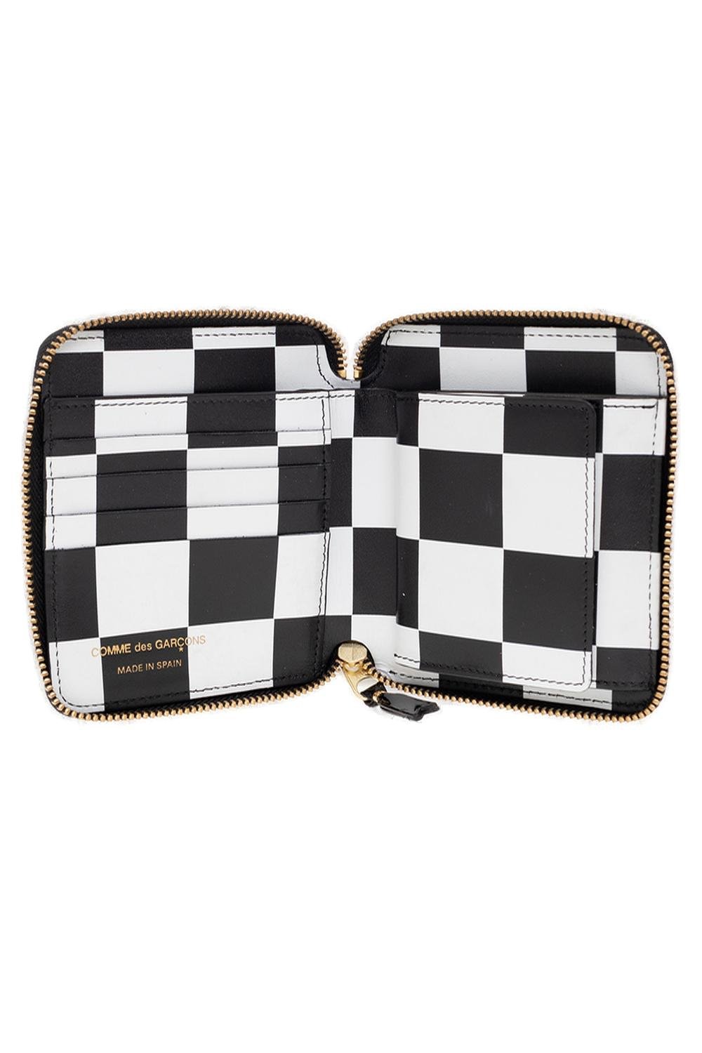 Comme des Garçons Wallet Patent Checkered Zipped Wallet