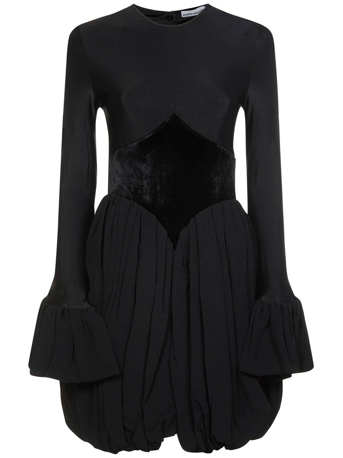 Paco Rabanne Panelled Crewneck Flared Dress