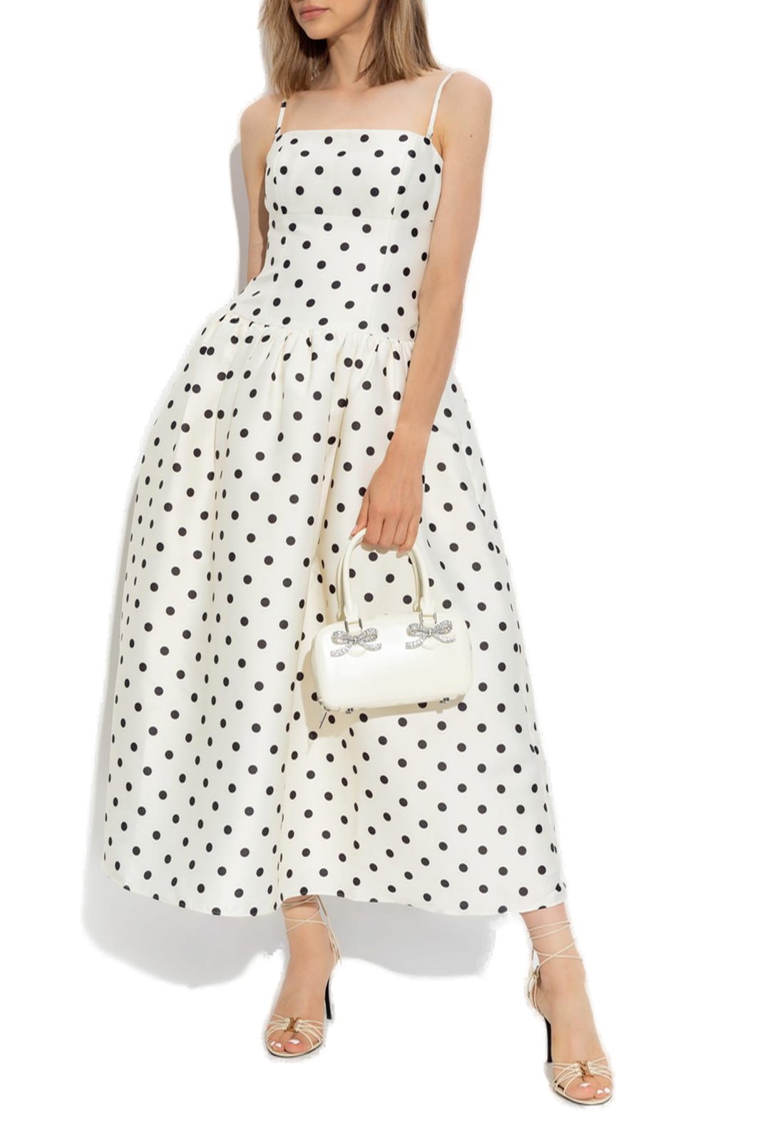 Self-Portrait Polka Dot Taffeta Midi Dress