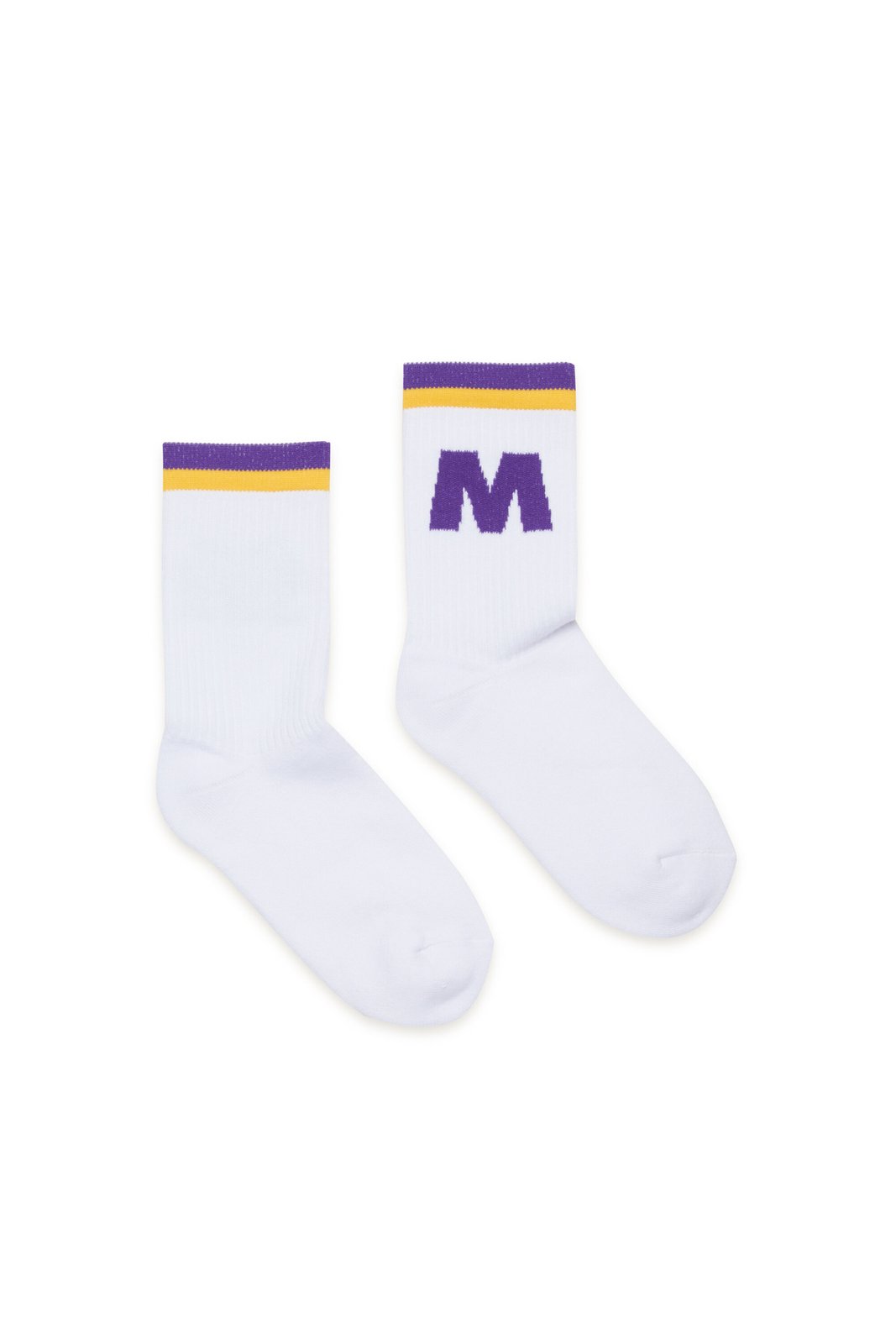 Marni Kids Logo Intarsia-Knit Striped Ankle Socks