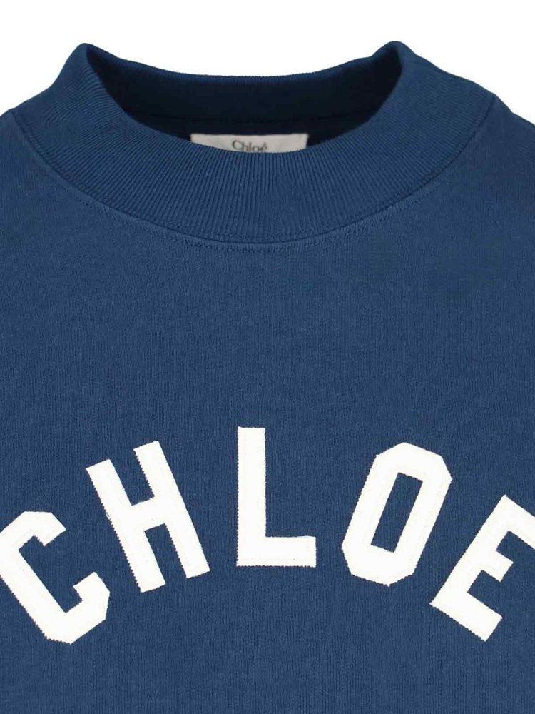 Chloé Logo Printed Mock-Neck Sweatshirt – Cettire