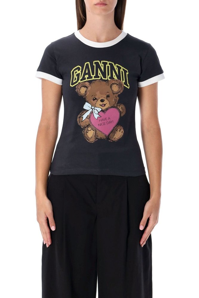 Ganni Cropped Teddy T-Shirt