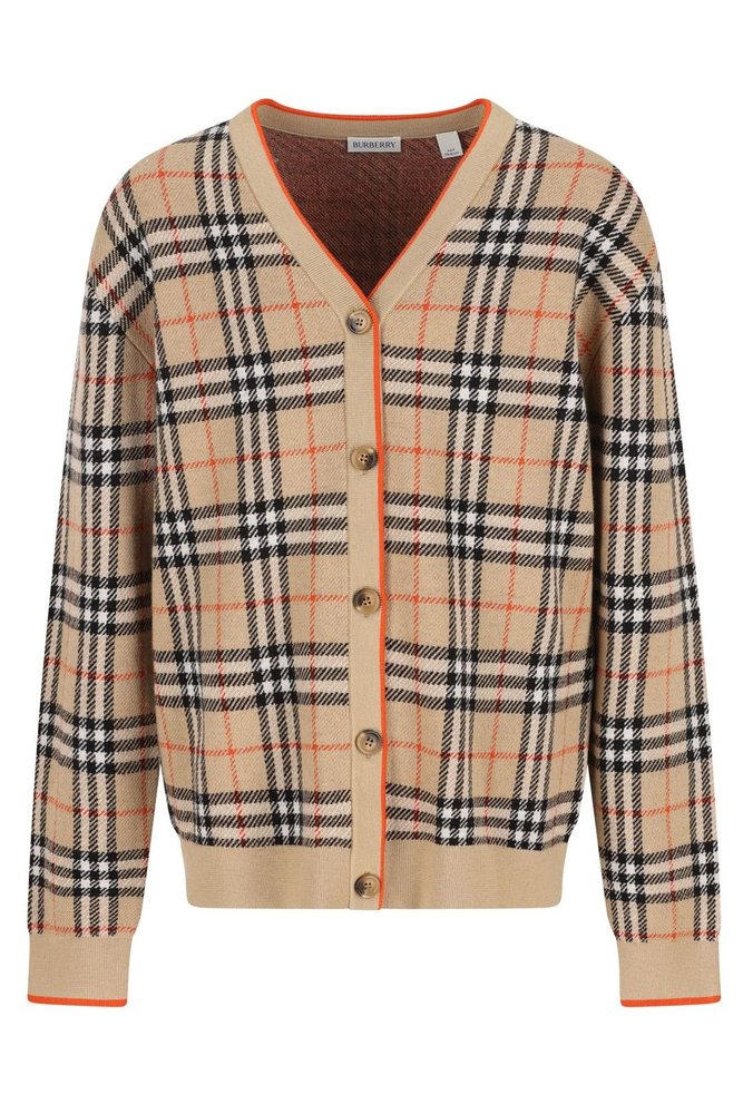 Burberry Kids V-Neck Checked Cardigan – Cettire