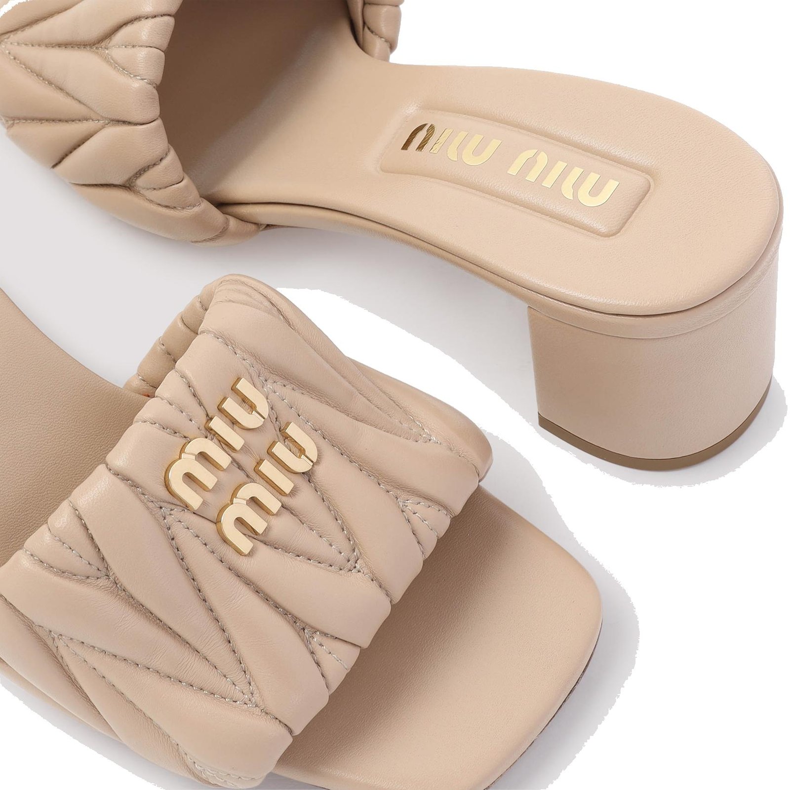 Miu Miu Logo-Lettering Slip-On Sandals