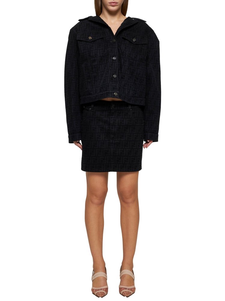 Fendi Logo Detailed Denim Mini Skirt – Cettire