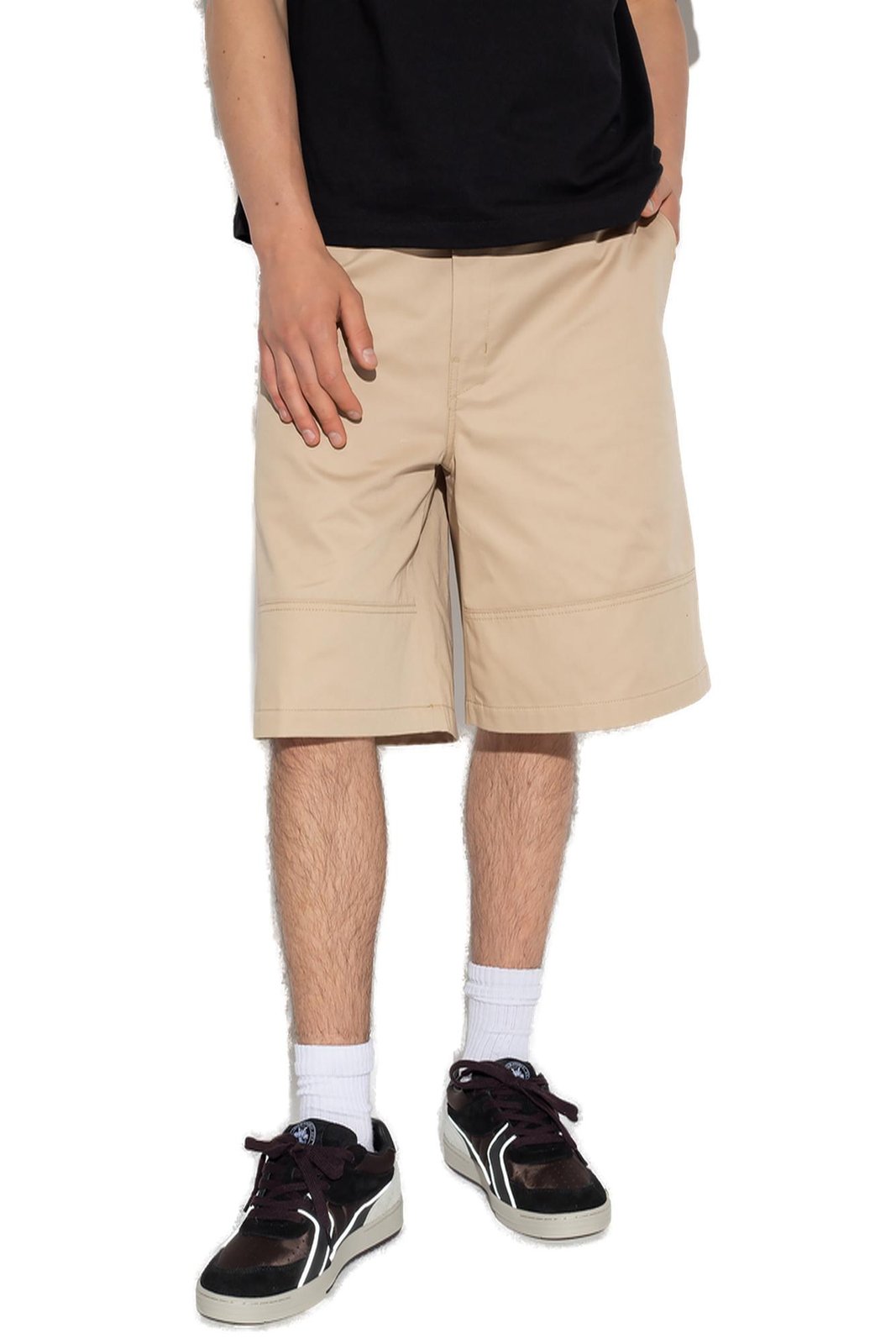 Palm Angels High-Waist Logo-Waistband Tailored Shorts