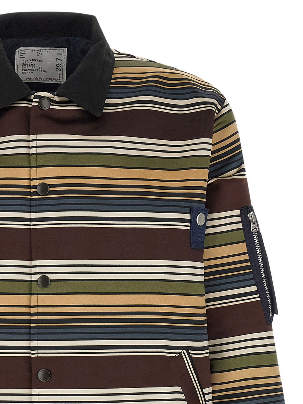 Sacai Striped Button-Up Bomber Jacket – Cettire