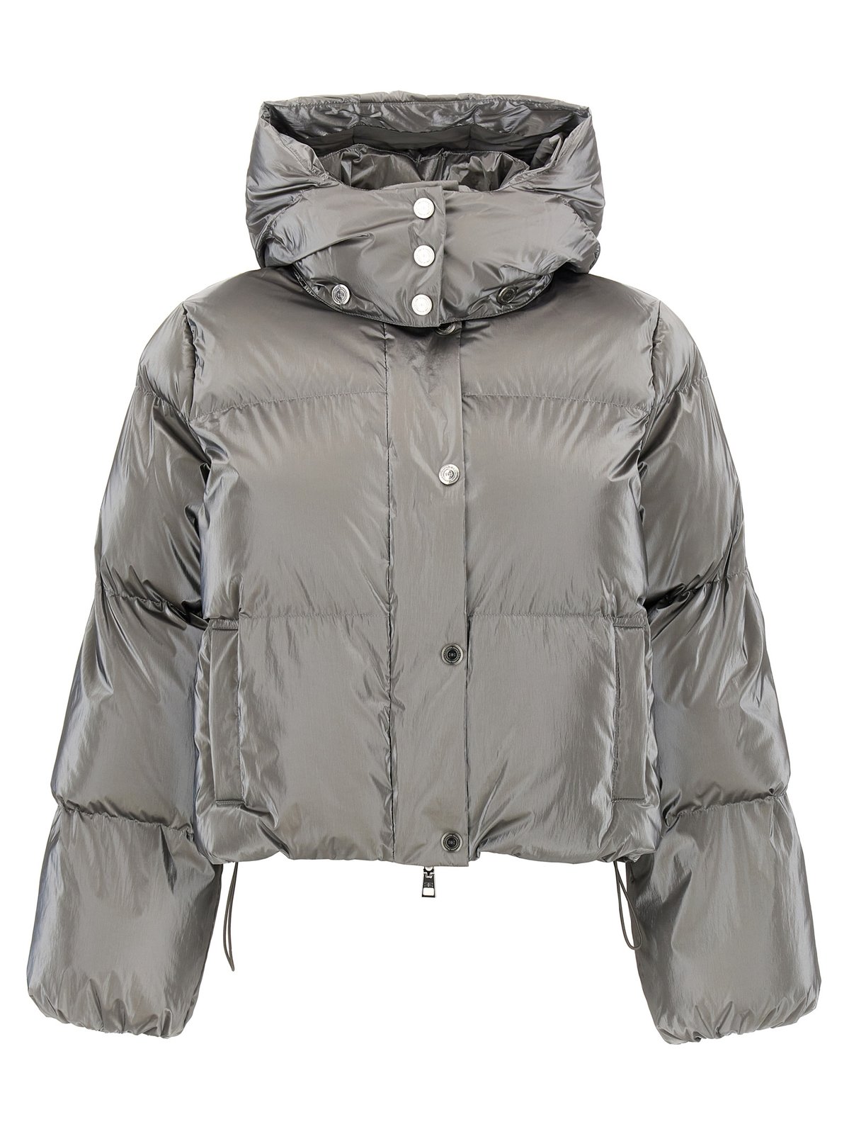 Elisabetta Franchi Metallic Cropped Down Jacket