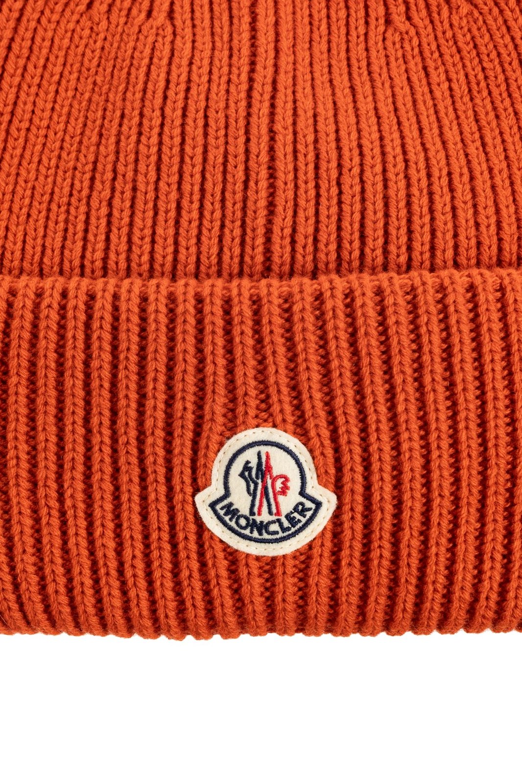 Moncler Logo Patch Ribbed Beanie