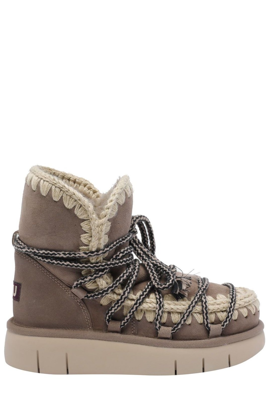 Mou Crochet Lace-Up Boots