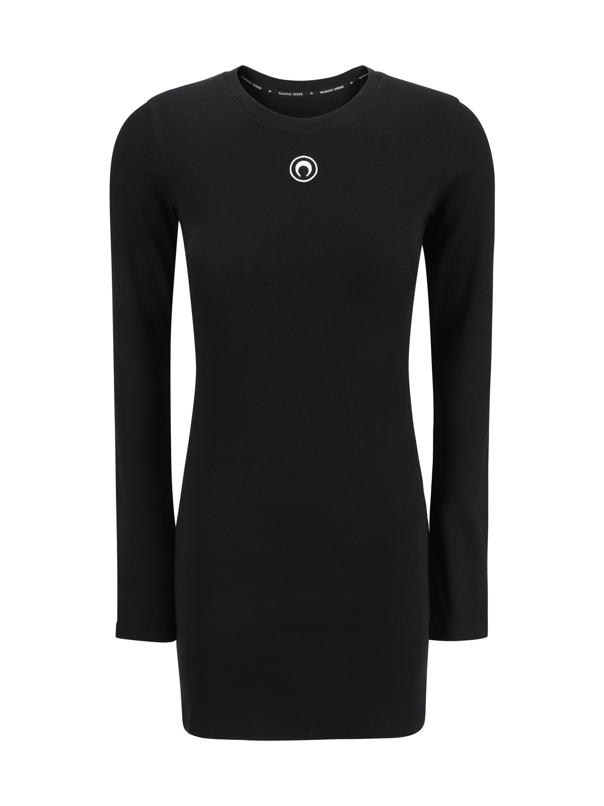 Marine Serre Logo Ribbed Jersey Mini Dress