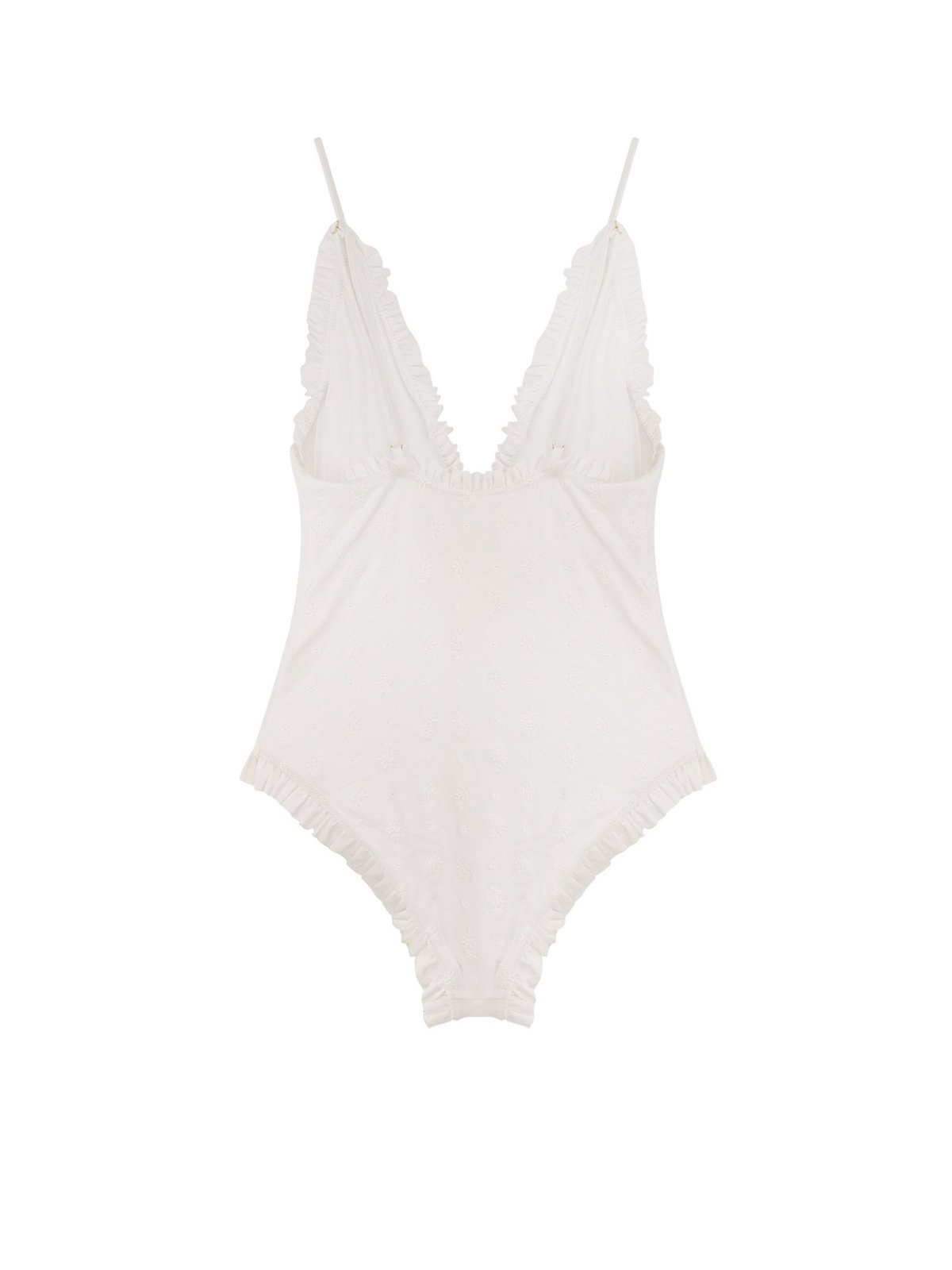 Chloé Ruffled V-Neck One-Piece Swimsuit