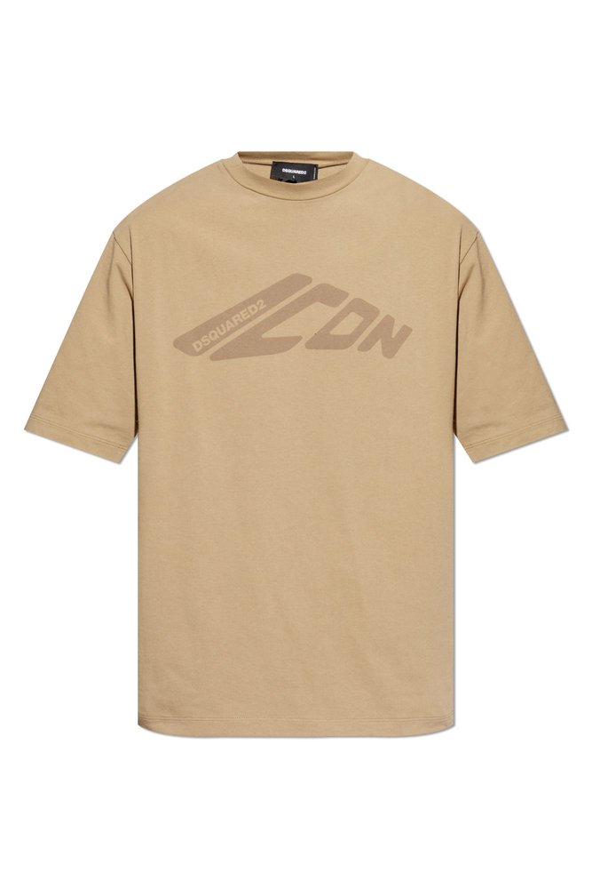 【D SQUARED2】Loose Fit Maxi Logo T-Shirt Dsquared2 Icon New Generation Loose Fit Maxi Logo T-Shirt