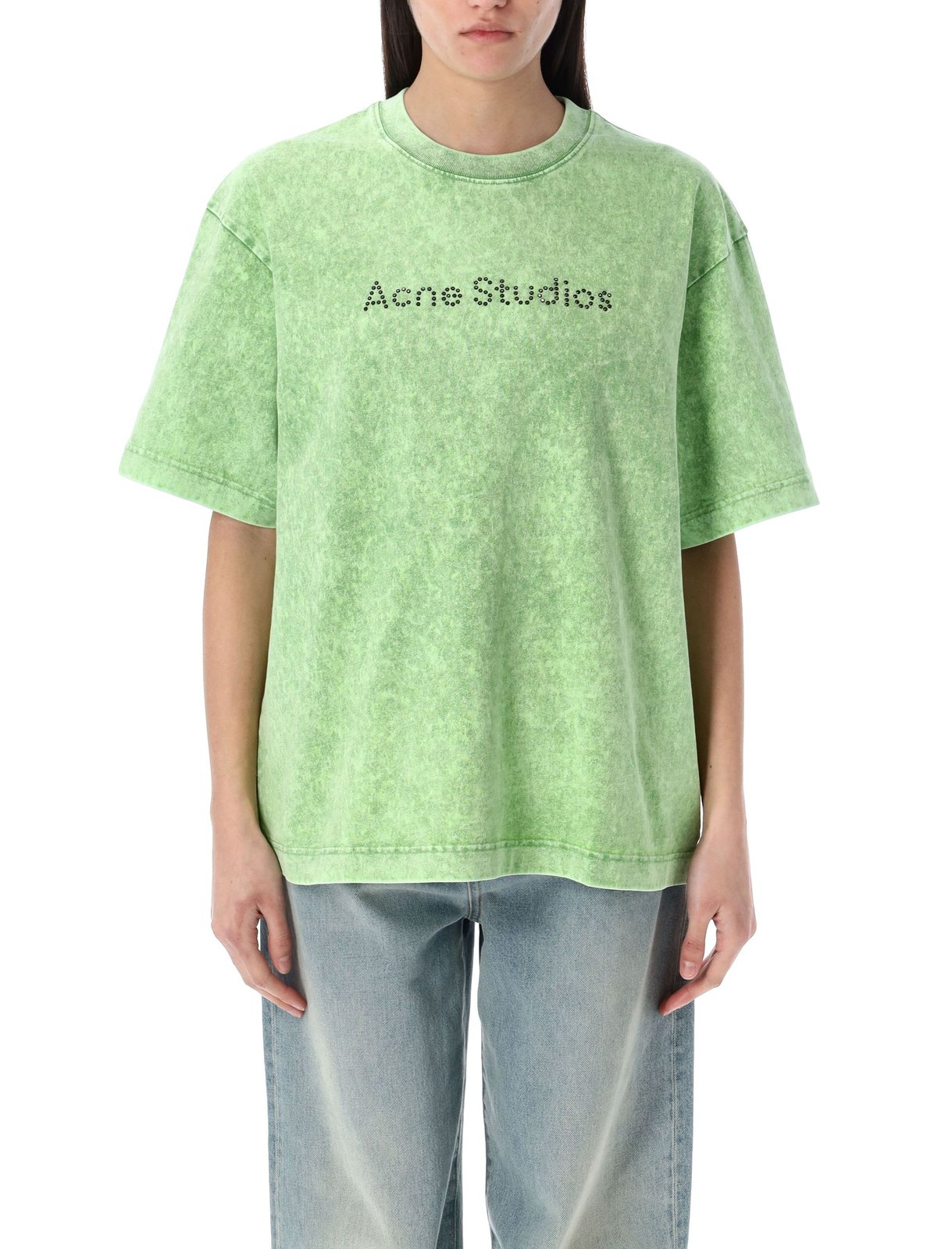 Acne Studios Logo-Studded Crewneck T-Shirt