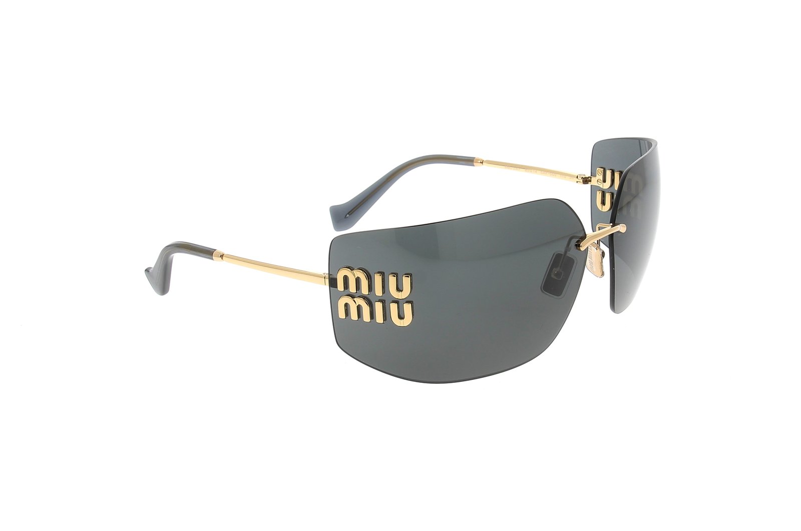 Miu Miu Eyewear Wraparound Frame Rimless Sunglasses