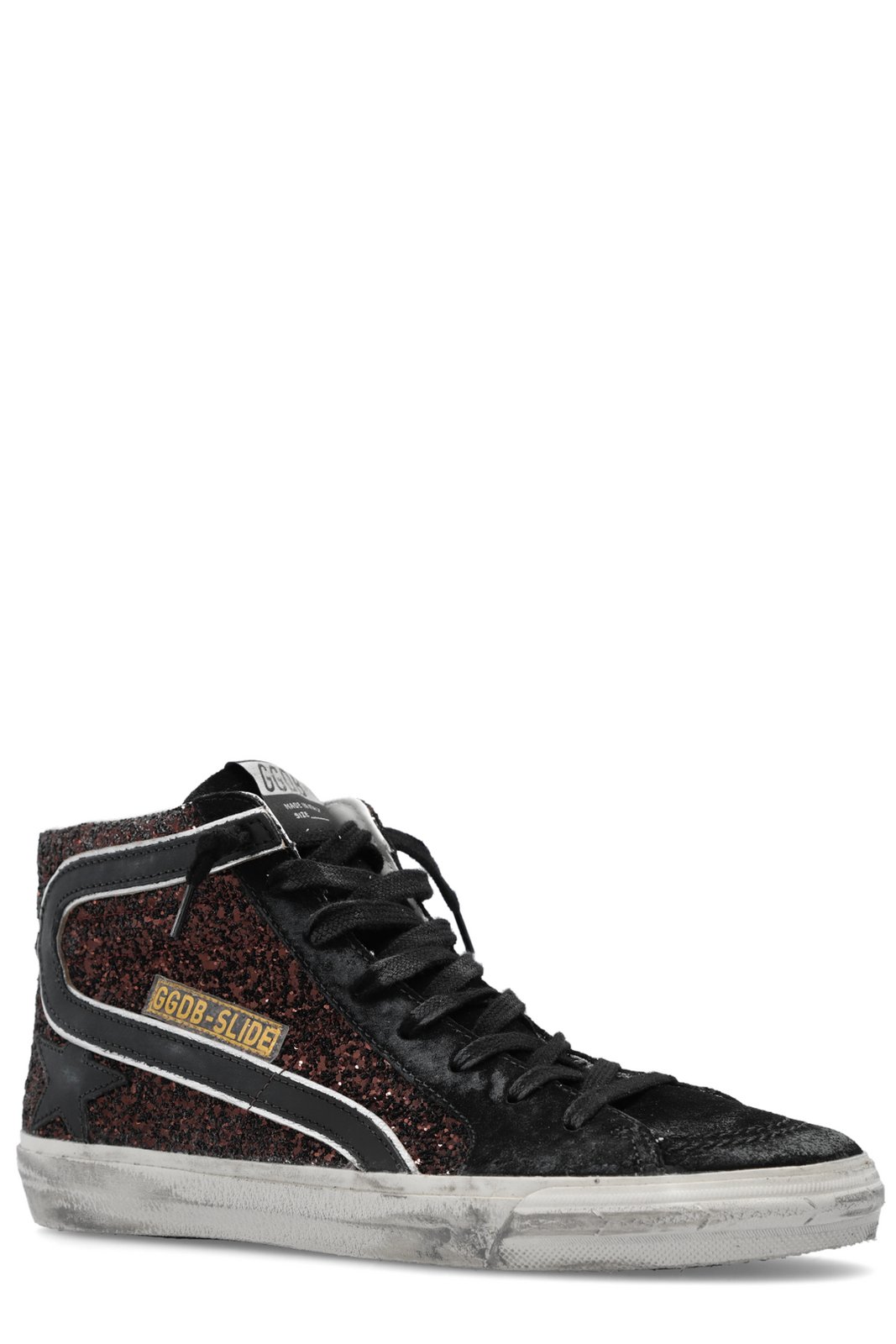 Golden Goose Deluxe Brand Slide Glitter High-Top Lace-Up Sneakers