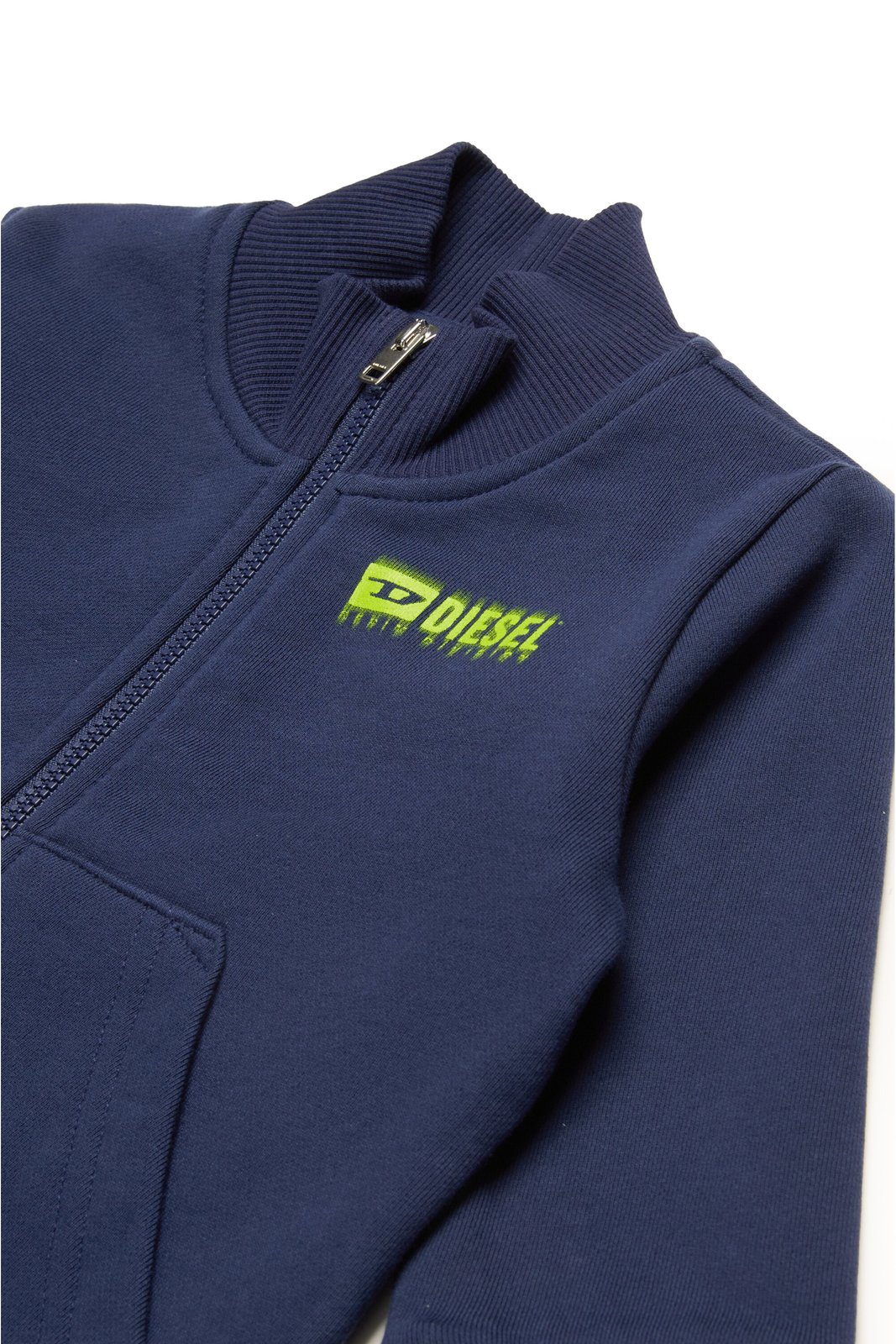 Diesel Kids Logo Printed Zipped Sweatshirt