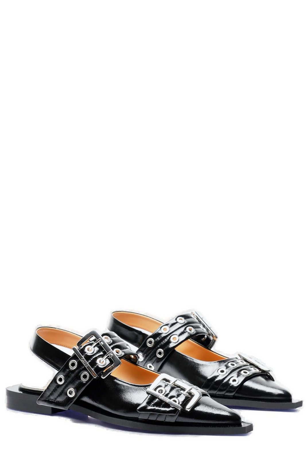 Ganni Feminine Buckle Slingback Ballet Flats