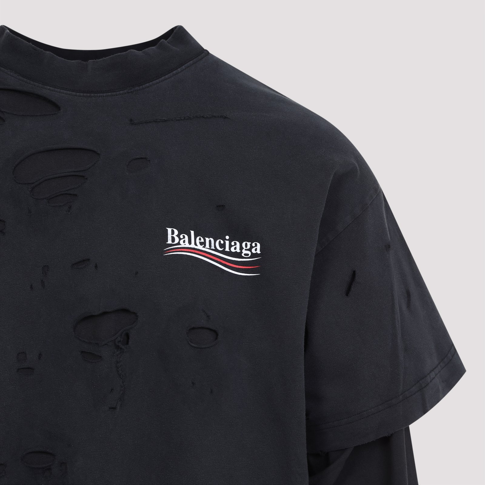 Balenciaga Balenciaga Destroyed Layered Long-Sleeved T-Shirt