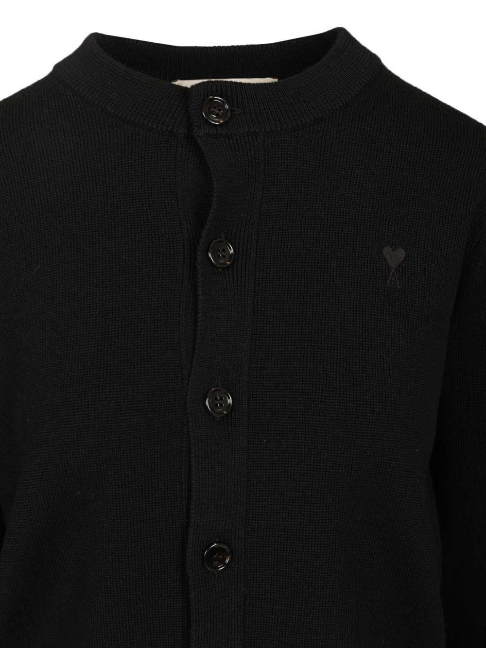 AMI Paris Ami de Coeur Embroidered Cardigan