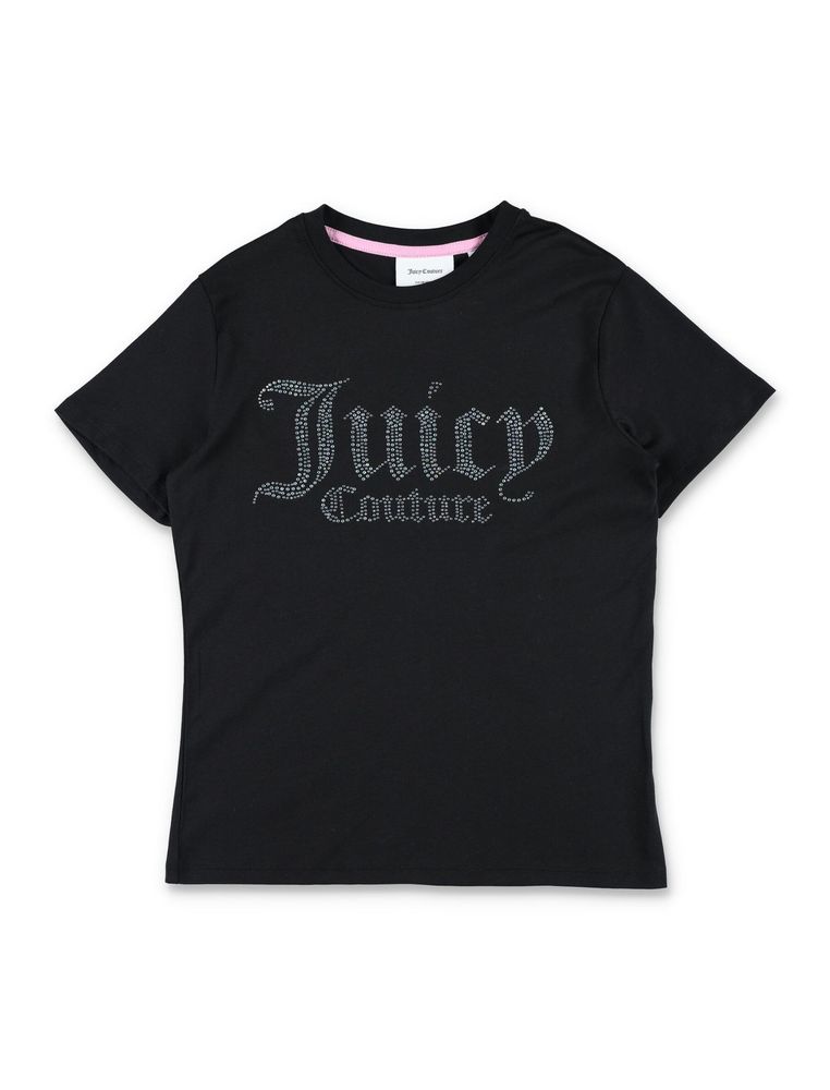Juicy Couture Kids 라인스톤 로고 티셔츠