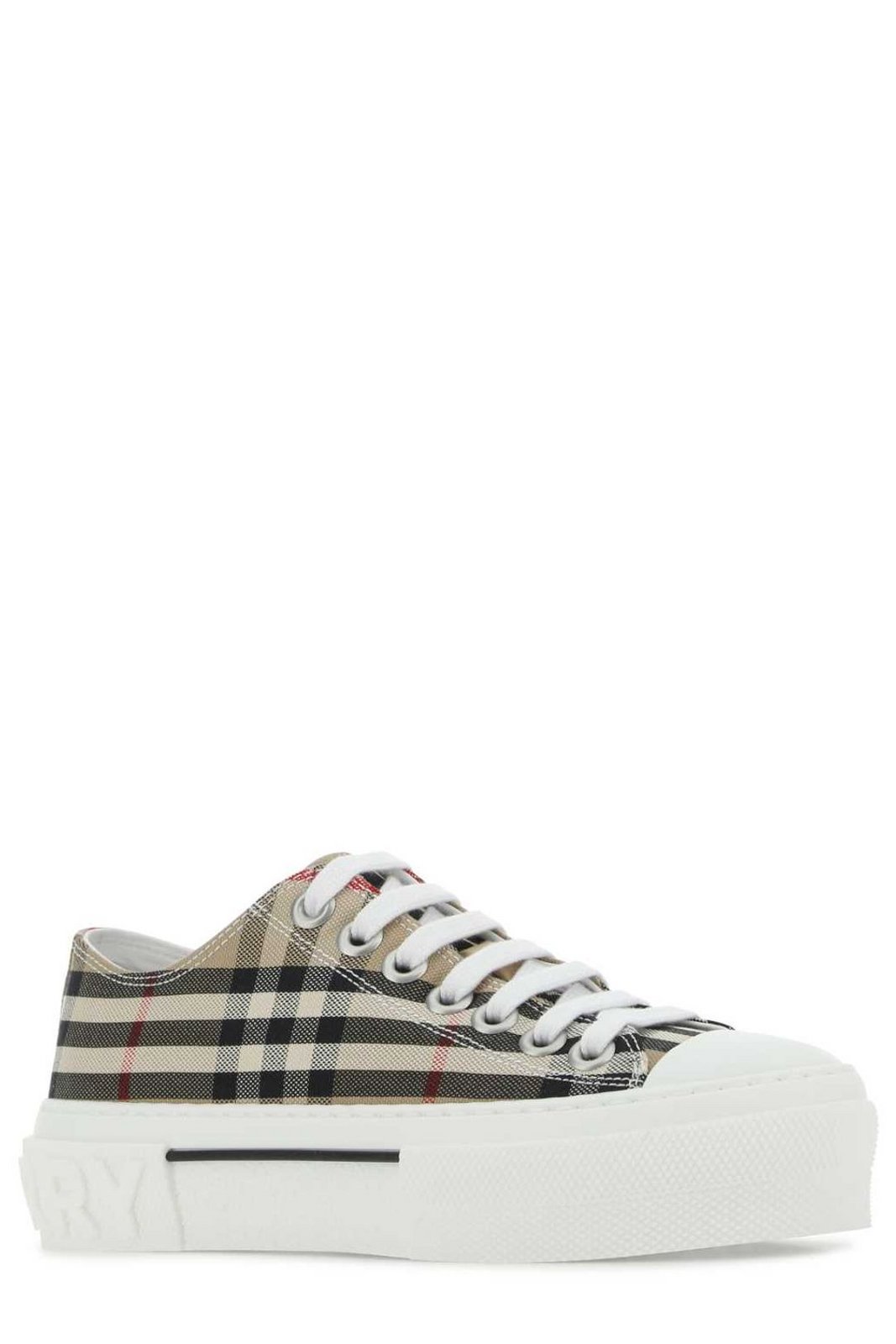 Burberry Checked Lace-Up Sneakers