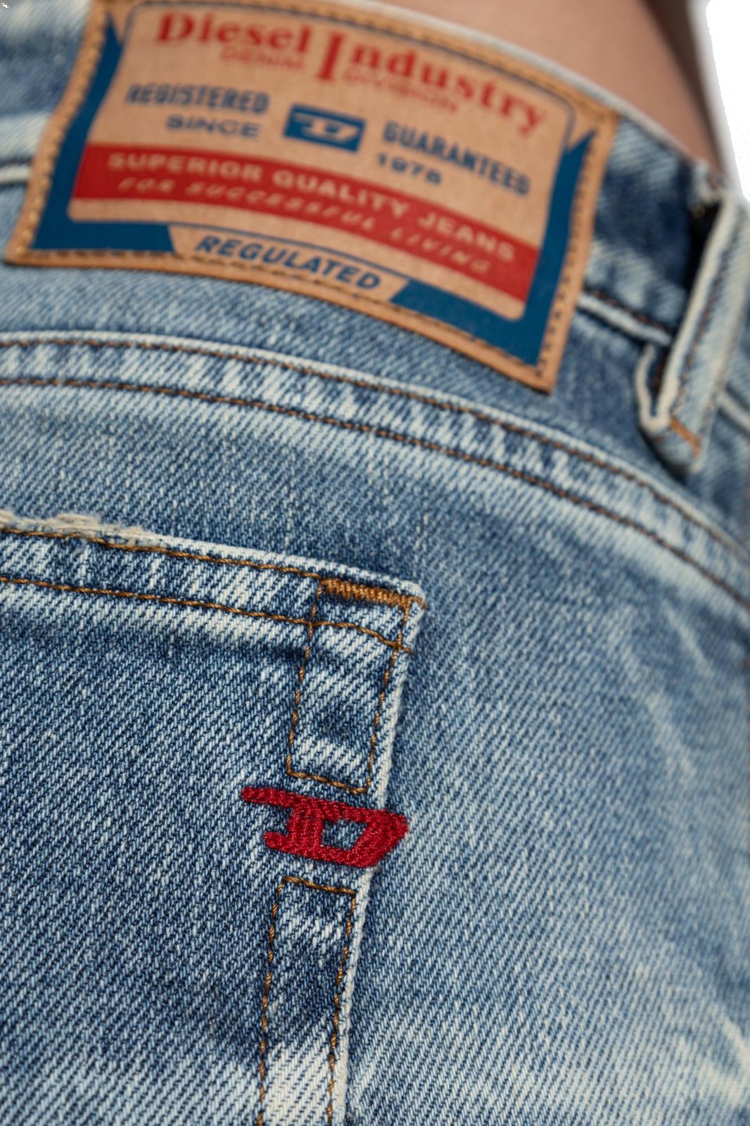 Diesel 1989 D-Mine Logo Embroidered Distressed Jeans