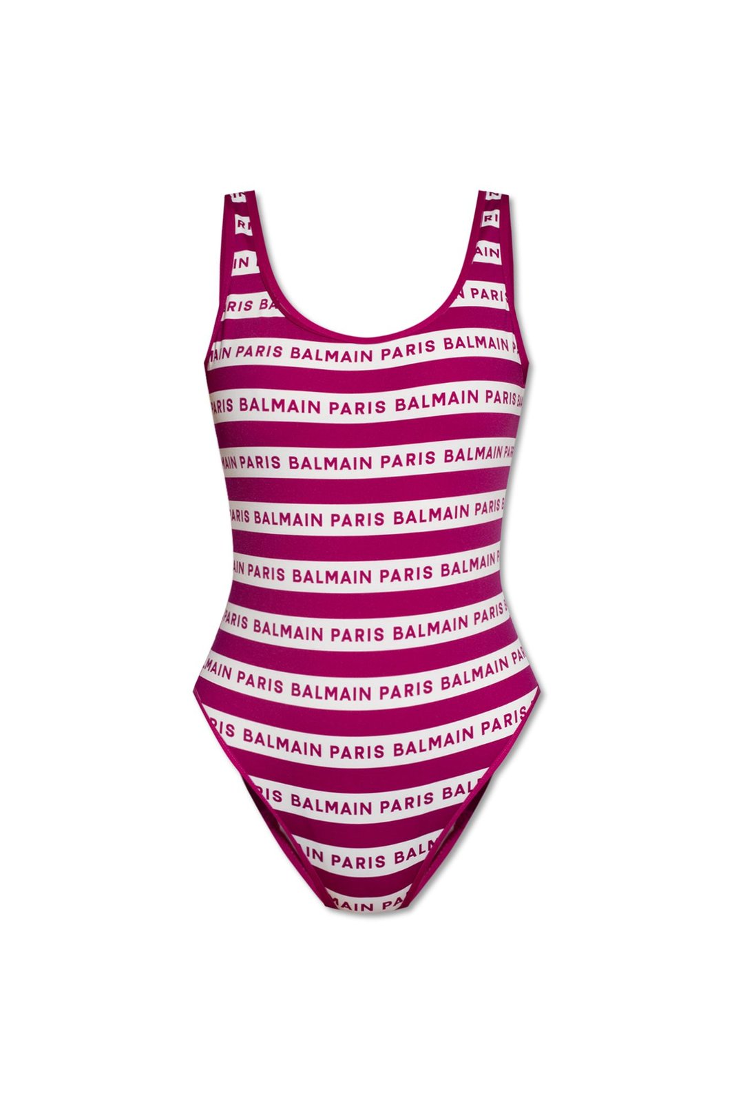 Balmain All-Over Logo One Piece Swimsuit