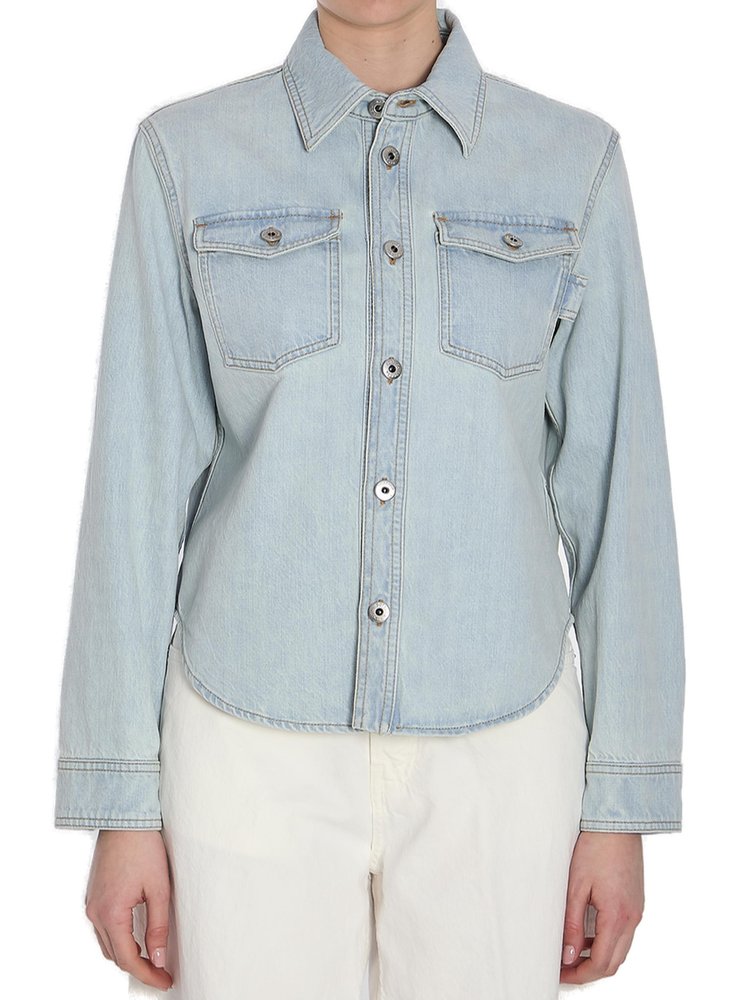 トップス BOTTEGA VENETA Bleached Denim Shirt Bottega Veneta Light Bleached Denim Shirt in Light Bleach | FWRD