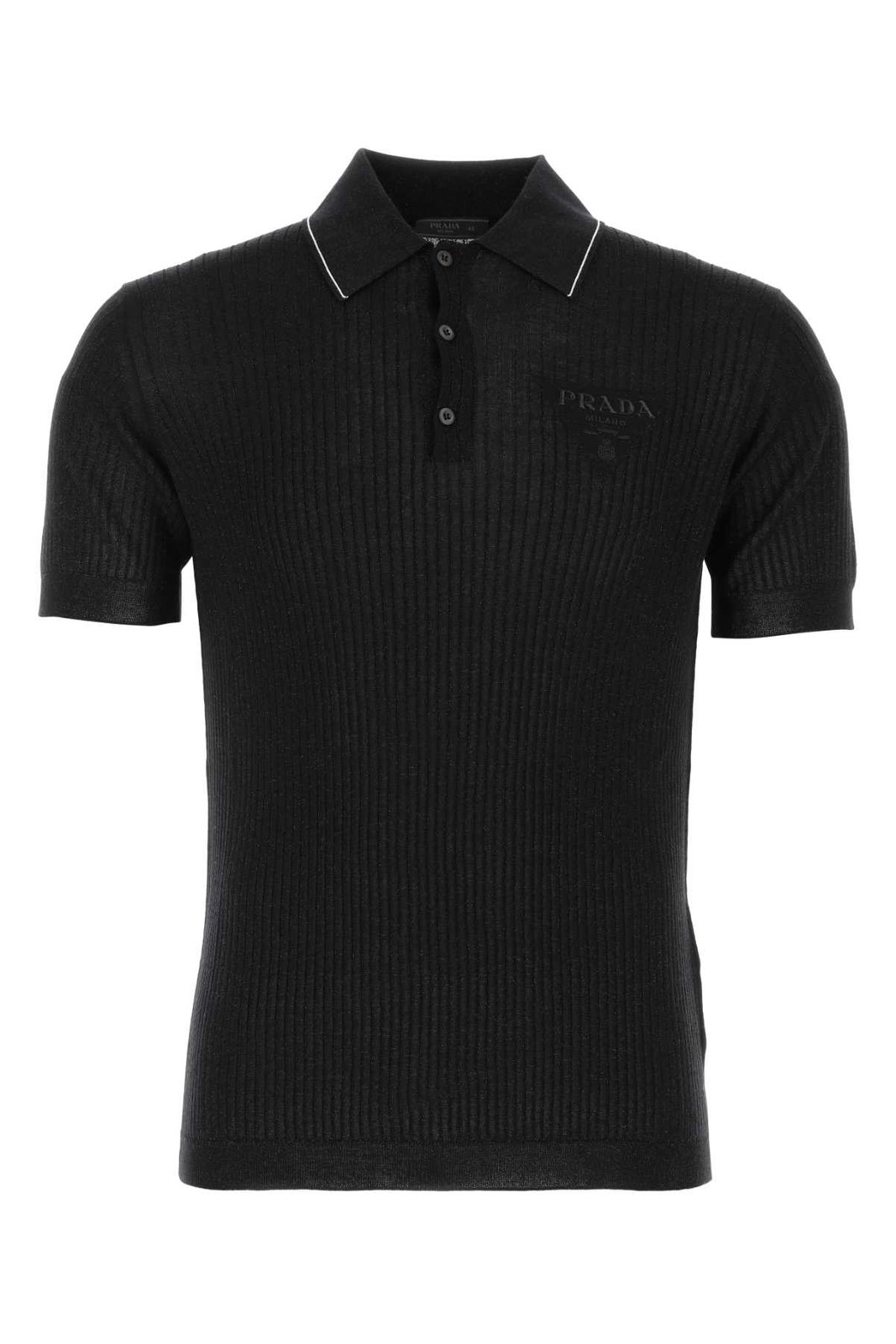 トップス PRADA poloshirt el Prada Stretch Cotton Polo Shirt with Nylon Details | Saks