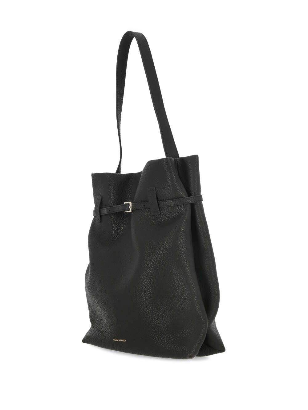Manu Atelier Logo Printed Buckle Detailed Tote Bag