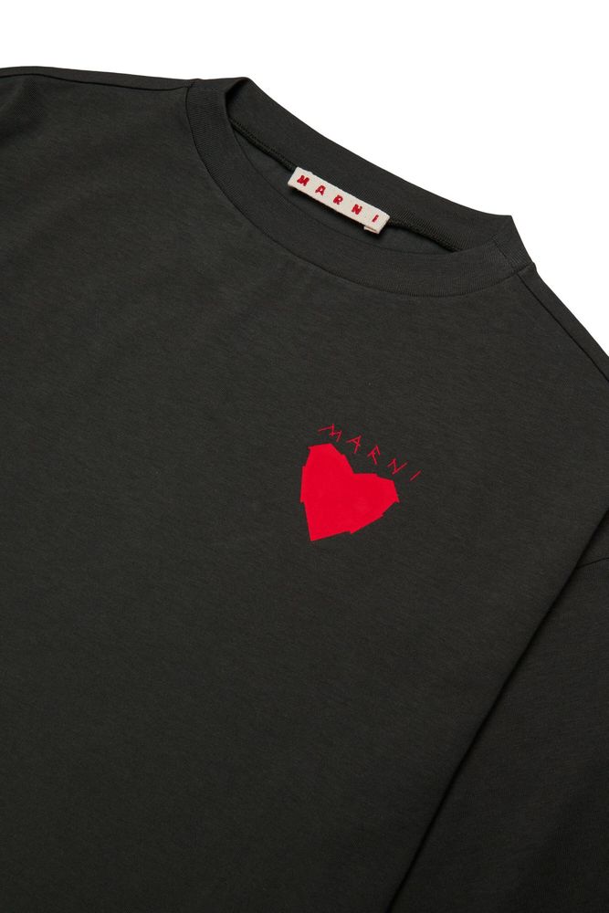 Marni Kids 하트 로고 박시 티셔츠