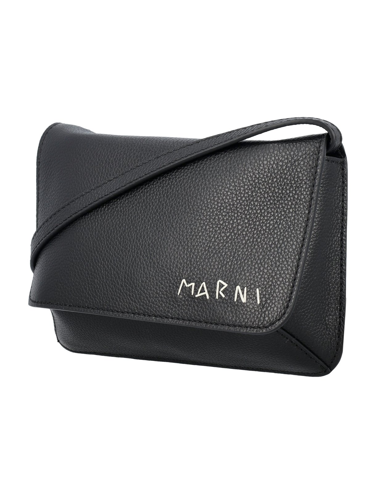 Marni Logo-Embroidered Foldover Top Belt Bag