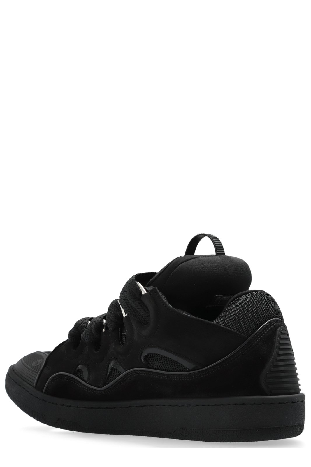 Lanvin Curb Round Toe Lace-Up Sneakers