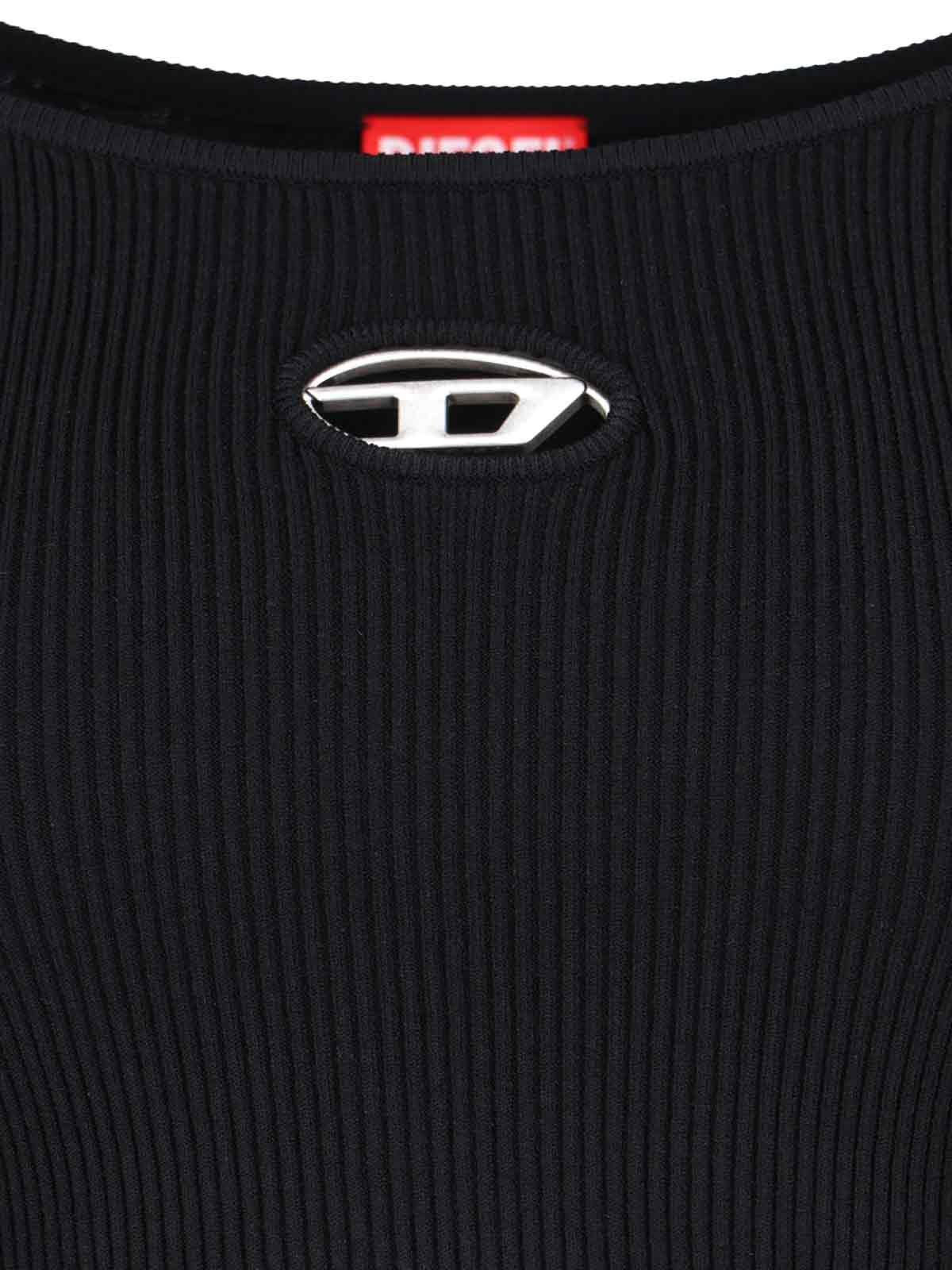 Diesel M-Vera-Ls Ribbed Off-The-Shoulder Top