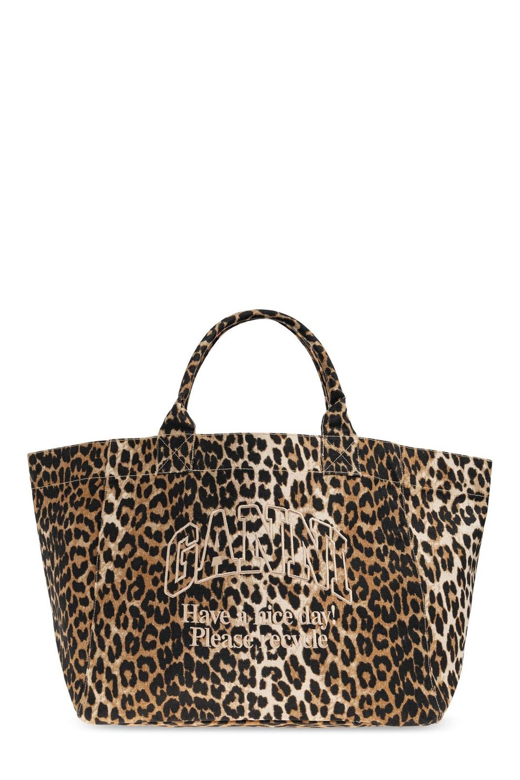 Ganni Leopard-Printed Shopper Bag